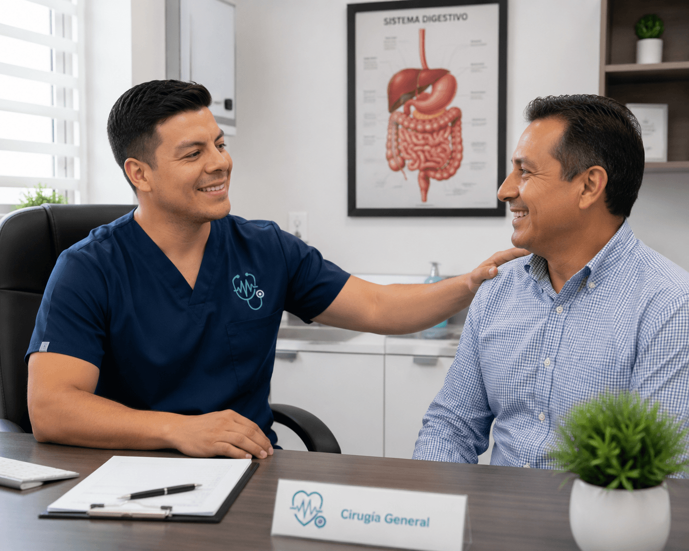 Pacientes en consulta con el Dr. César Méndez